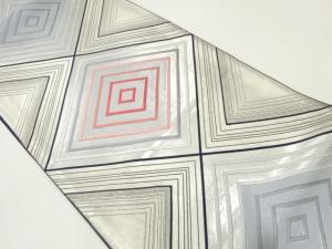 重ね菱模様織出し袋帯